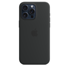 Apple iPhone 15 Pro Max Silikon Case mit MagSafe, schwarz>