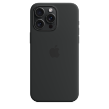 Apple iPhone 15 Pro Max Silikon Case mit MagSafe, schwarz>