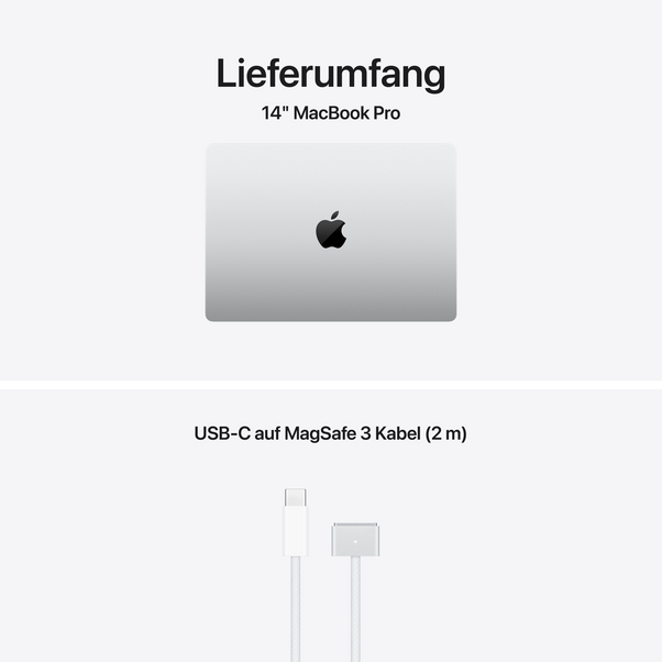 14" MacBook Pro: Apple M5 Max Chip mit 18‑Core CPU und 32‑Core GPU, 2 TB SSD - Silber