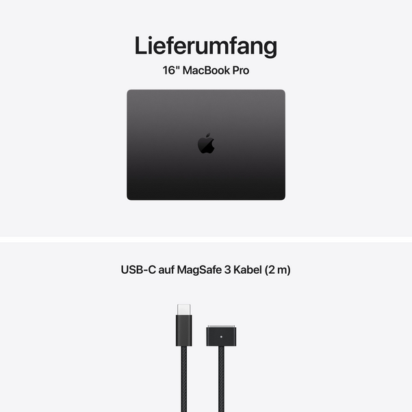 MacBook Pro 16" mit M5 Max chip, 18-core CPU und 32-core GPU, 36GB, 2TB SSD, Space Schwarz