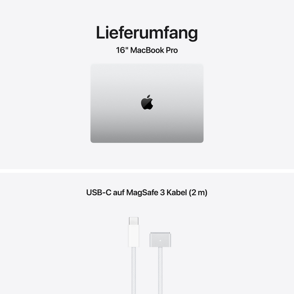 16" MacBook Pro: Apple M5 Max Chip mit 18‑Core CPU und 40‑Core GPU, 2 TB SSD - Silber