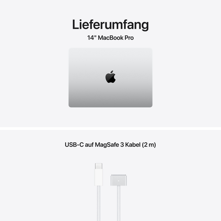 MacBook Pro 14" mit M5 Pro chip, 15-core CPU und 16-core GPU, 24GB, 1TB SSD, Silber