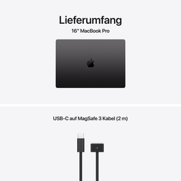 MacBook Pro 16" mit M5 Pro chip, 18-core CPU und 20-core GPU, 24GB, 1TB SSD, Space Schwarz