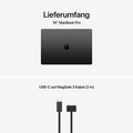 16" MacBook Pro: Apple M5 Max Chip mit 18‑Core CPU und 40‑Core GPU, 2 TB SSD - Space Schwarz