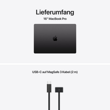 16" MacBook Pro: Apple M5 Max Chip mit 18‑Core CPU und 40‑Core GPU, 2 TB SSD - Space Schwarz