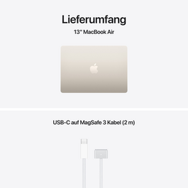 MacBook Air 13" mit M5 chip, 10-core CPU und 10-core GPU, 16GB, 1TB SSD, Polarstern