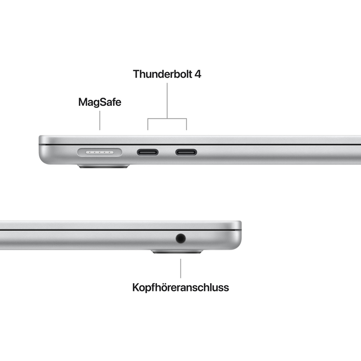 13" MacBook Air: Apple M5 Chip mit 10‑Core CPU und 10‑Core GPU, 1 TB SSD - Silber