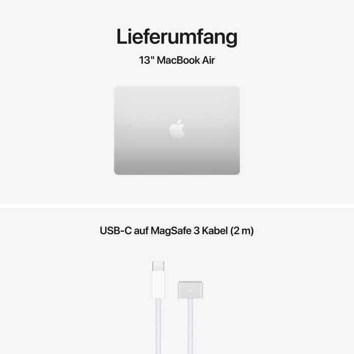 MacBook Air 13" mit M5 chip, 10-core CPU und 10-core GPU, 16GB, 1TB SSD, Silber