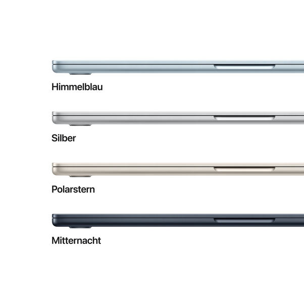 Sie sehen das Produktbild 03 von 15" MacBook Air: Apple M5 Chip mit 10‑Core CPU und 10‑Core GPU, 512 GB SSD - Polarstern 15" MacBook Air: Apple M5 Chip mit 10‑Core CPU und 10‑Core GPU, 512 GB SSD - Polarstern