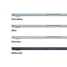 Sie sehen das Produktbild 03 von 15" MacBook Air: Apple M5 Chip mit 10‑Core CPU und 10‑Core GPU, 512 GB SSD - Polarstern 15" MacBook Air: Apple M5 Chip mit 10‑Core CPU und 10‑Core GPU, 512 GB SSD - Polarstern