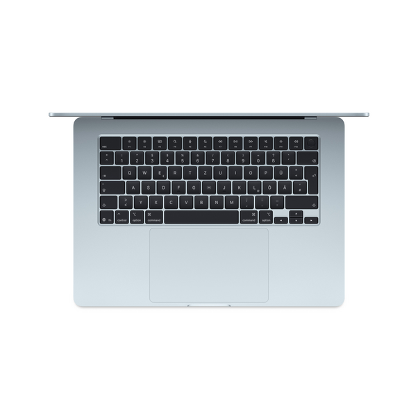 Sie sehen das Produktbild 02 von 15" MacBook Air: Apple M5 Chip mit 10‑Core CPU und 10‑Core GPU, 512 GB SSD - Himmelblau 15" MacBook Air: Apple M5 Chip mit 10‑Core CPU und 10‑Core GPU, 512 GB SSD - Himmelblau