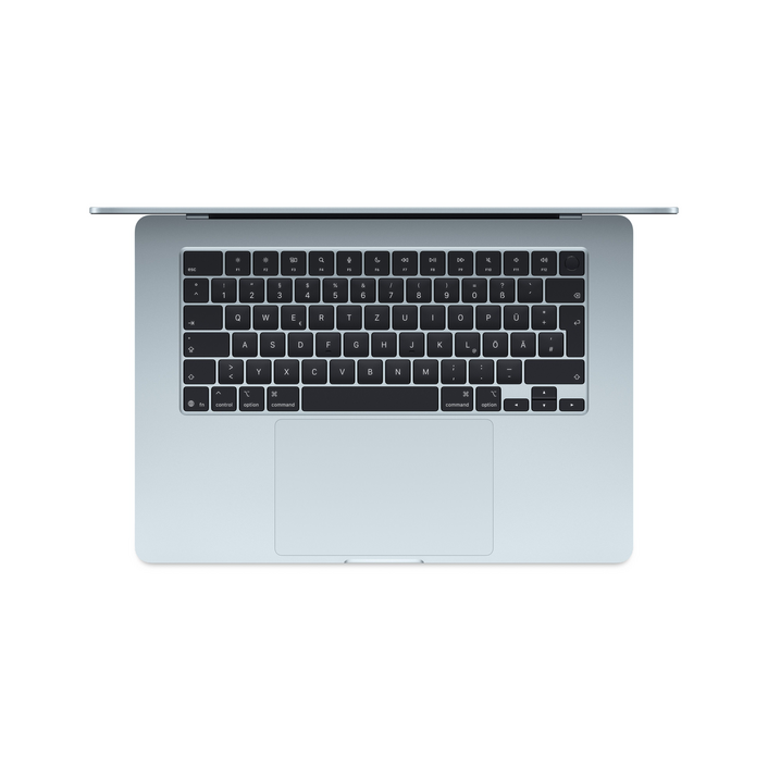 Sie sehen das Produktbild 02 von MacBook Air 15" mit M5 chip, 10-core CPU und 10-core GPU, 16GB, 512GB SSD, Himmelblau MacBook Air 15" mit M5 chip, 10-core CPU und 10-core GPU, 16GB, 512GB SSD, Himmelblau