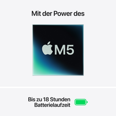 Sie sehen das Produktbild 04 von 15" MacBook Air: Apple M5 Chip mit 10‑Core CPU und 10‑Core GPU, 512 GB SSD - Himmelblau 15" MacBook Air: Apple M5 Chip mit 10‑Core CPU und 10‑Core GPU, 512 GB SSD - Himmelblau