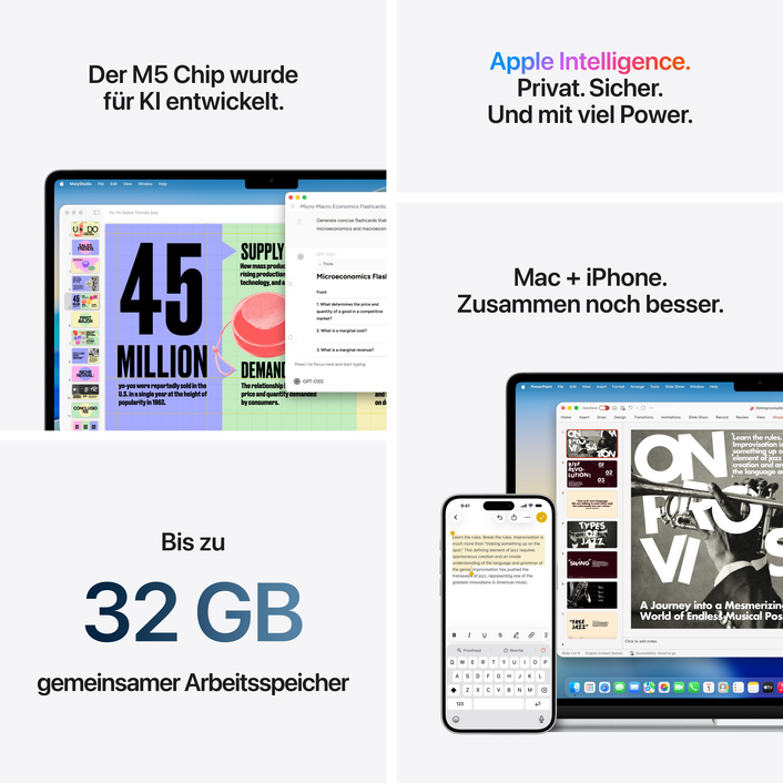 Sie sehen das Produktbild 08 von MacBook Air 15" mit M5 chip, 10-core CPU und 10-core GPU, 16GB, 512GB SSD, Himmelblau MacBook Air 15" mit M5 chip, 10-core CPU und 10-core GPU, 16GB, 512GB SSD, Himmelblau