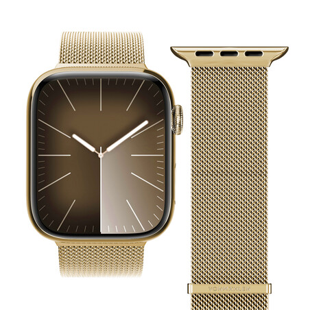 Sie sehen das Produktbild 01 von Vonmählen Milanese-Armband 2 für Apple Watch 42/44/45/49 mm, gold Vonmählen Milanese-Armband 2 für Apple Watch 42/44/45/49 mm, gold