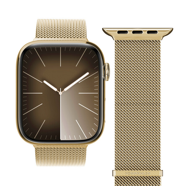 Sie sehen das Produktbild 01 von Vonmählen Milanese-Armband 2 für Apple Watch 42/44/45/49 mm, gold Vonmählen Milanese-Armband 2 für Apple Watch 42/44/45/49 mm, gold