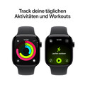 Apple Watch Series 11 GPS, 42 mm Aluminiumgehäuse Diamantschwarz, Sportarmband Schwarz - S/M