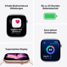 Apple Watch Series 11 GPS, 42 mm Aluminiumgehäuse Diamantschwarz, Sportarmband Schwarz - S/M