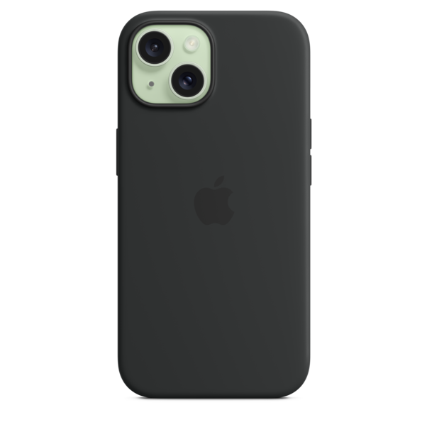 iPhone 15 Silikon Case mit MagSafe – Schwarz