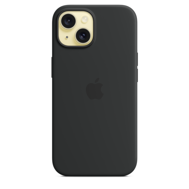 iPhone 15 Silikon Case mit MagSafe – Schwarz