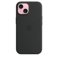 iPhone 15 Silikon Case mit MagSafe – Schwarz