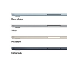 15" MacBook Air: Apple M5 Chip mit 10‑Core CPU und 10‑Core GPU, 512 GB SSD - Silber