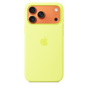 iPhone 17 Pro Max Silikon Case mit MagSafe - Neongelb
