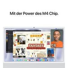 Sie sehen das Produktbild 06 von 24" iMac mit Retina 4,5K Display: Apple M4 Chip mit 8‑Core CPU und 8‑Core GPU, 256 GB SSD - Silber 24" iMac mit Retina 4,5K Display: Apple M4 Chip mit 8‑Core CPU und 8‑Core GPU, 256 GB SSD - Silber