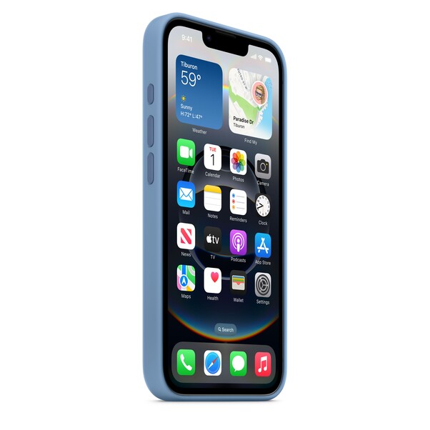 iPhone 16e Silikon Case − Winterblau