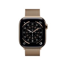 Apple Watch Series 11 GPS + Cellular, 42 mm Titangehäuse Gold, Milanaise Armband Gold