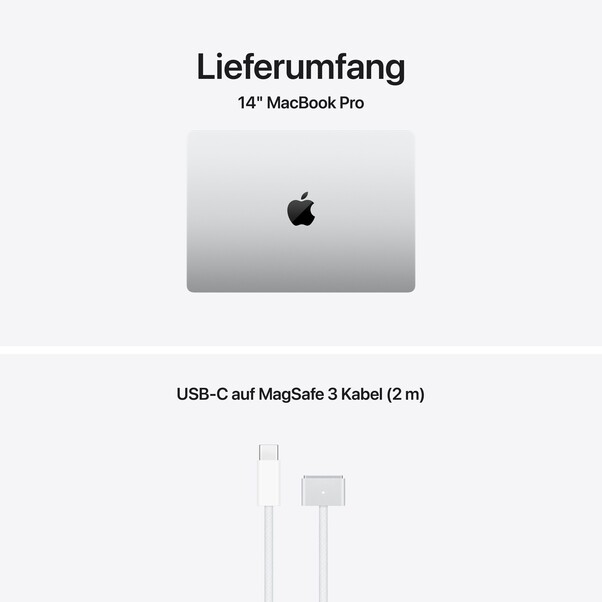 14" MacBook Pro: Apple M5 Max Chip mit 18‑Core CPU und 32‑Core GPU, 2 TB SSD - Silber