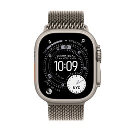 Apple Watch Ultra 3 GPS + Cellular, 49 mm Titangehäuse Natur, Milanaise Armband Titan Natur - Small