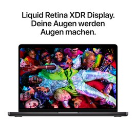 14" MacBook Pro: Apple M5 Chip mit 10‑Core CPU und 10‑Core GPU, 1 TB SSD - Space Schwarz