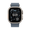 Apple Watch Ultra 3 GPS + Cellular, 49 mm Titangehäuse Natur, Ocean Armband Maritimblau