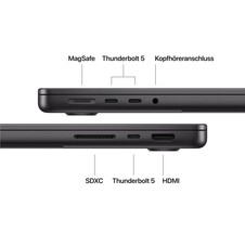 14" MacBook Pro: Apple M5 Max Chip mit 18‑Core CPU und 32‑Core GPU, 2 TB SSD - Space Schwarz