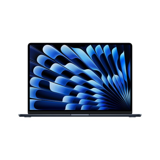 Sie sehen das Produktbild 01 von 15" MacBook Air: Apple M5 Chip mit 10‑Core CPU und 10‑Core GPU, 512 GB SSD - Mitternacht 15" MacBook Air: Apple M5 Chip mit 10‑Core CPU und 10‑Core GPU, 512 GB SSD - Mitternacht