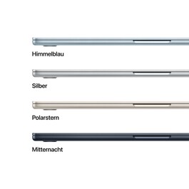 Sie sehen das Produktbild 03 von 15" MacBook Air: Apple M5 Chip mit 10‑Core CPU und 10‑Core GPU, 512 GB SSD - Mitternacht 15" MacBook Air: Apple M5 Chip mit 10‑Core CPU und 10‑Core GPU, 512 GB SSD - Mitternacht
