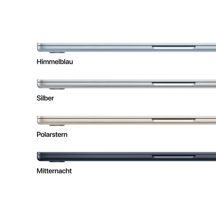 Sie sehen das Produktbild 03 von 15" MacBook Air: Apple M5 Chip mit 10‑Core CPU und 10‑Core GPU, 512 GB SSD - Mitternacht 15" MacBook Air: Apple M5 Chip mit 10‑Core CPU und 10‑Core GPU, 512 GB SSD - Mitternacht