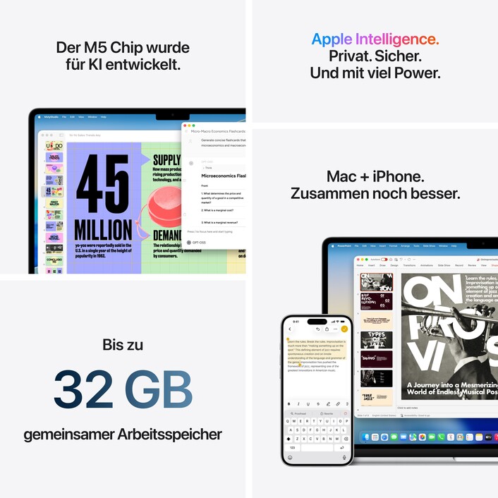 Sie sehen das Produktbild 08 von 15" MacBook Air: Apple M5 Chip mit 10‑Core CPU und 10‑Core GPU, 512 GB SSD - Mitternacht 15" MacBook Air: Apple M5 Chip mit 10‑Core CPU und 10‑Core GPU, 512 GB SSD - Mitternacht