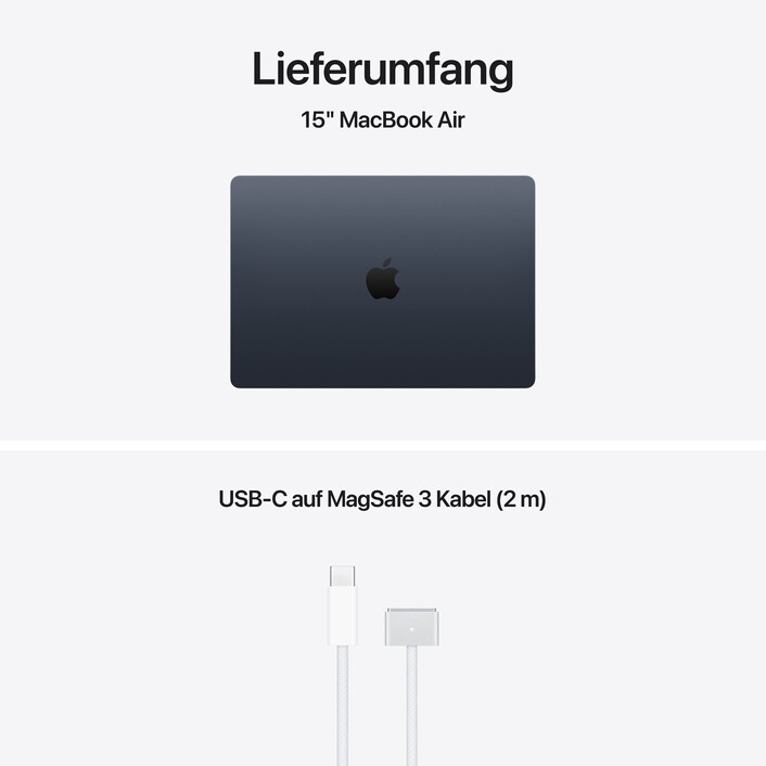 Sie sehen das Produktbild 09 von 15" MacBook Air: Apple M5 Chip mit 10‑Core CPU und 10‑Core GPU, 512 GB SSD - Mitternacht 15" MacBook Air: Apple M5 Chip mit 10‑Core CPU und 10‑Core GPU, 512 GB SSD - Mitternacht