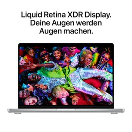 14" MacBook Pro: Apple M5 Chip mit 10‑Core CPU und 10‑Core GPU, 1 TB SSD - Silber