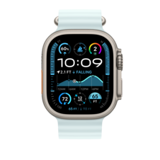 49 mm Ocean Armband Kristallblau – Titan Natur