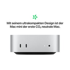 Sie sehen das Produktbild 05 von Mac mini: Apple M4 Chip mit 10‑Core CPU und 10‑Core GPU, 512 GB SSD - Silber Mac mini: Apple M4 Chip mit 10‑Core CPU und 10‑Core GPU, 512 GB SSD - Silber