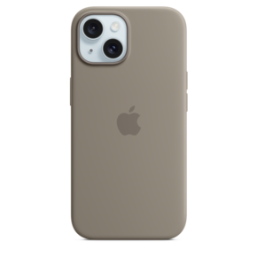 iPhone 15 Silikon Case mit MagSafe – Tonbraun