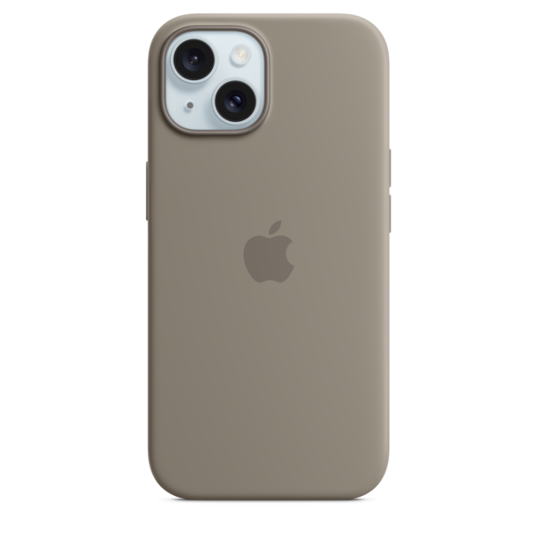 iPhone 15 Silikon Case mit MagSafe – Tonbraun