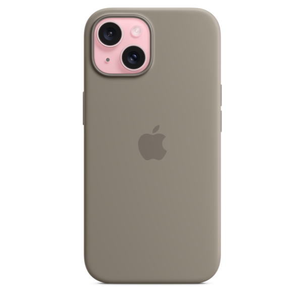 iPhone 15 Silikon Case mit MagSafe – Tonbraun