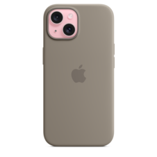 iPhone 15 Silikon Case mit MagSafe – Tonbraun