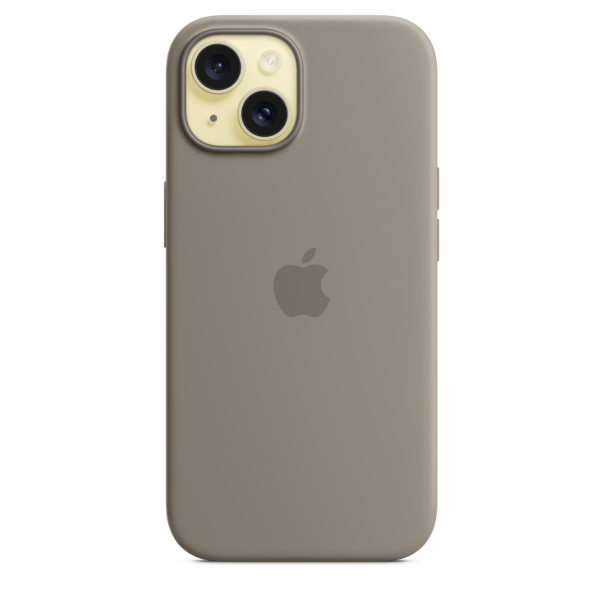 iPhone 15 Silikon Case mit MagSafe – Tonbraun