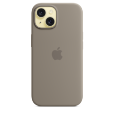 iPhone 15 Silikon Case mit MagSafe – Tonbraun