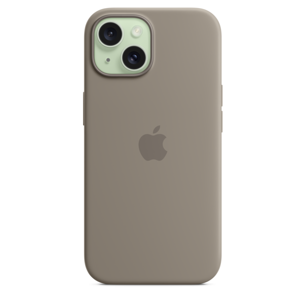 iPhone 15 Silikon Case mit MagSafe – Tonbraun